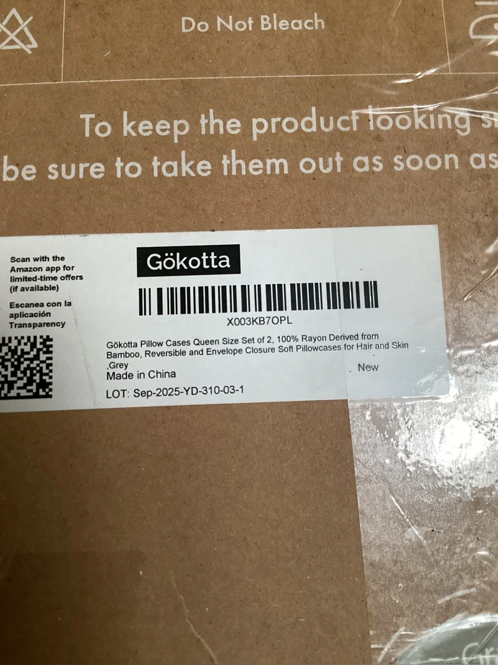 GOKOTTA Soft Pillow Cases Queen Set of 2 envelopes closure Gray Queen size New